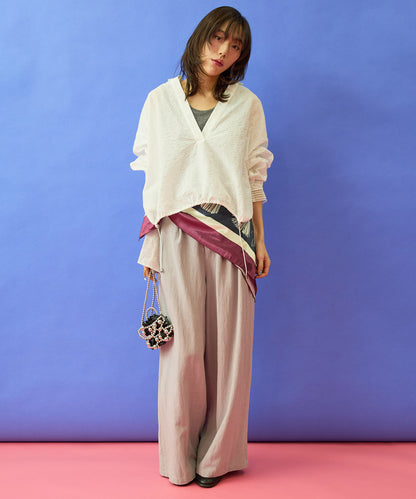 64-5887　【FONT LAB】ラメリブ2WAYタンクトップ