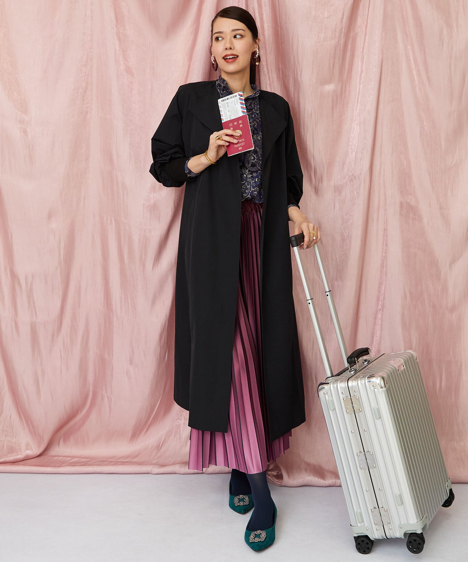 71-5584【FONT LAB】バイカラーリブスリーブコート