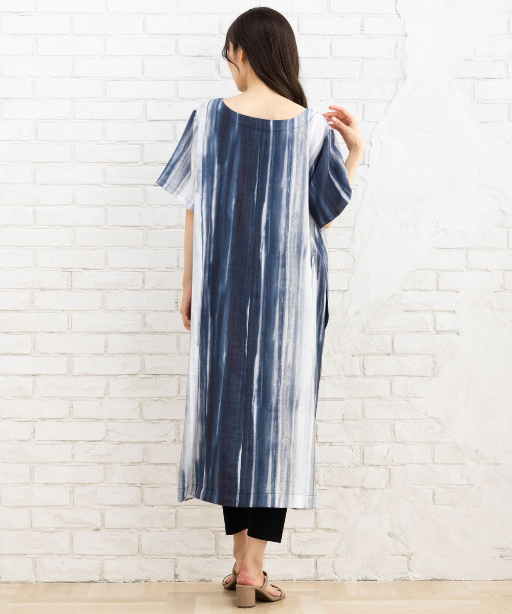 KOKOMARINA グラデーションストライプワンピース