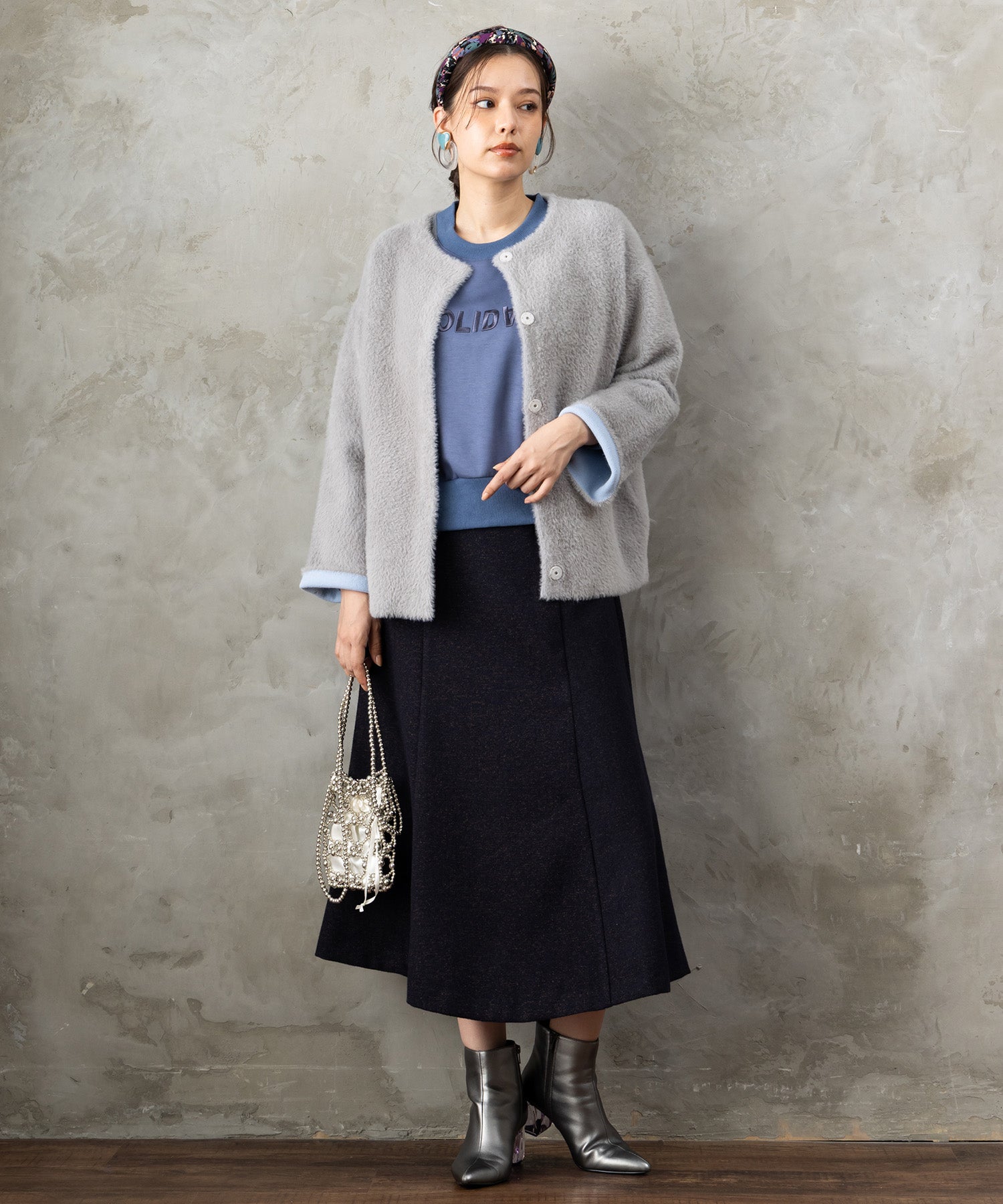 【FONT LAB】ダブルフェイスフェザーコーディガン’25