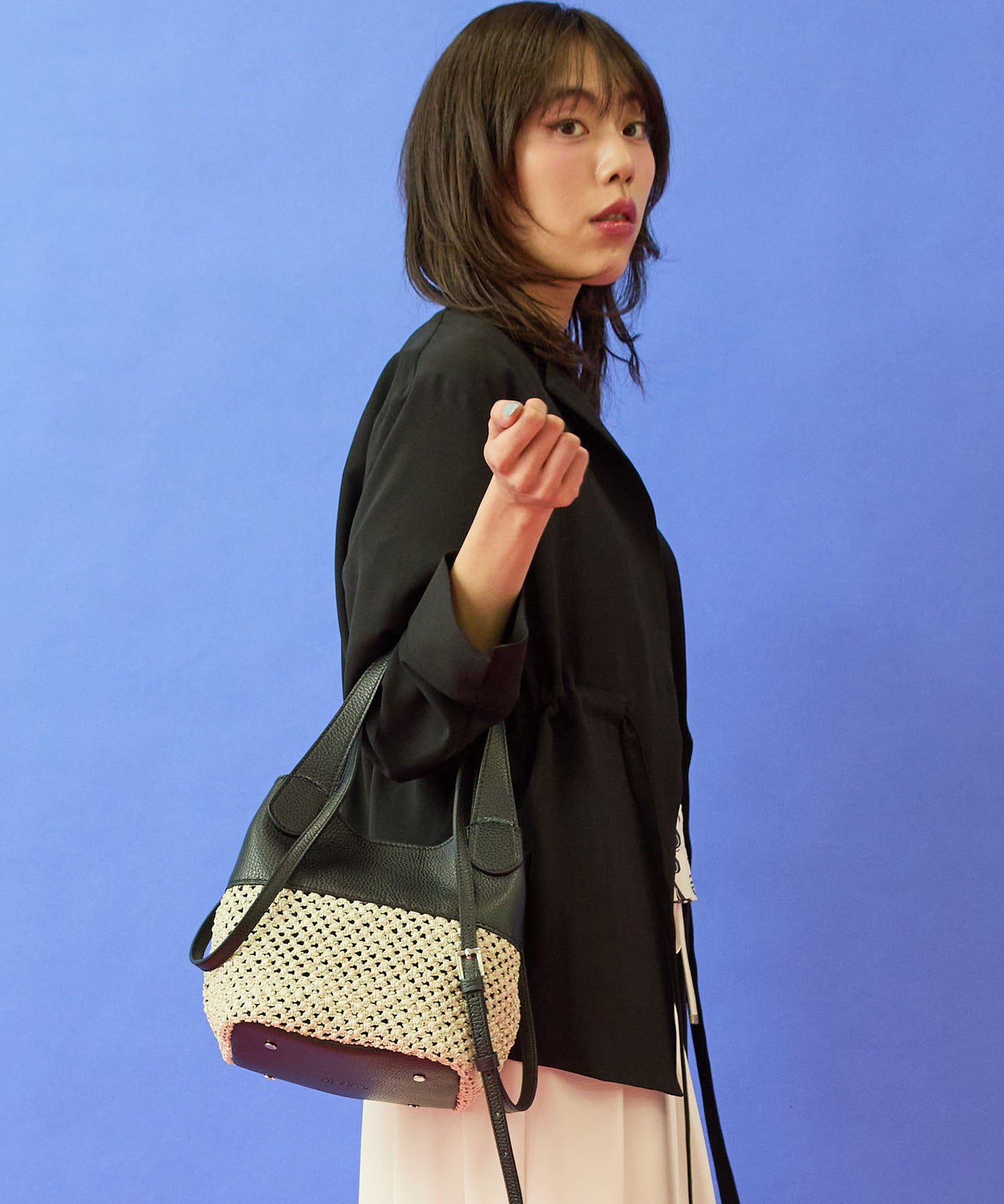 【RIPANI】レザー×メッシュ2WAY BAG