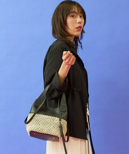 【RIPANI】レザー×メッシュ2WAY BAG