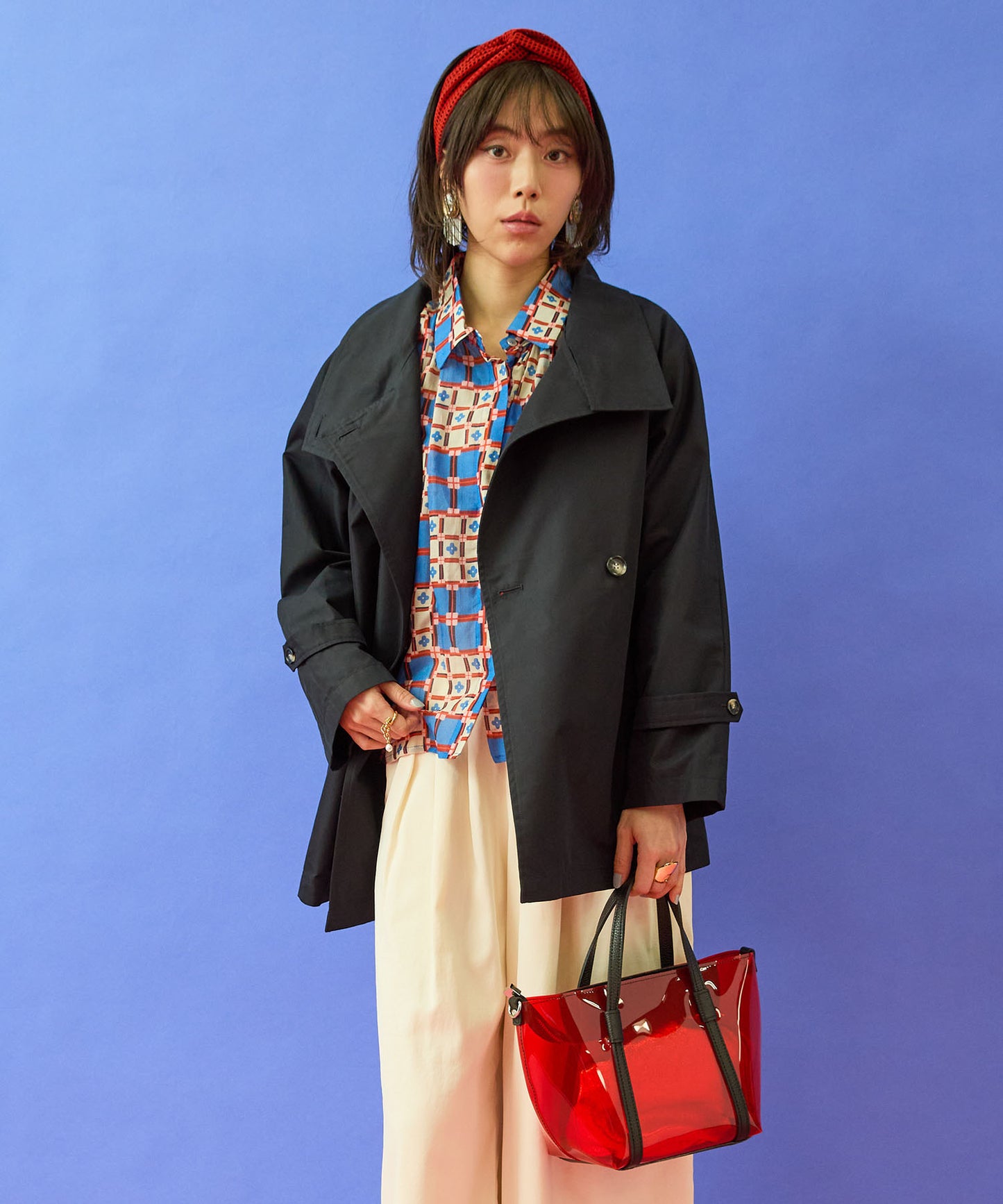 【RIPANI】PVC×レザーミニトートBAG
