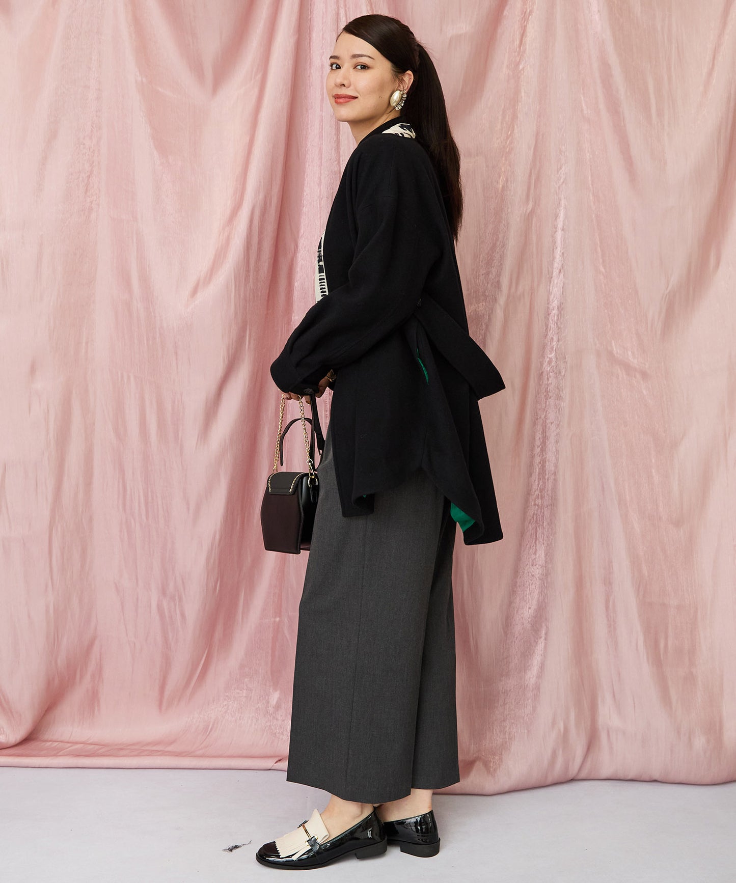 12-1892【JETSET SOLO PLUS】2WAYピーチツイルワイドパンツ