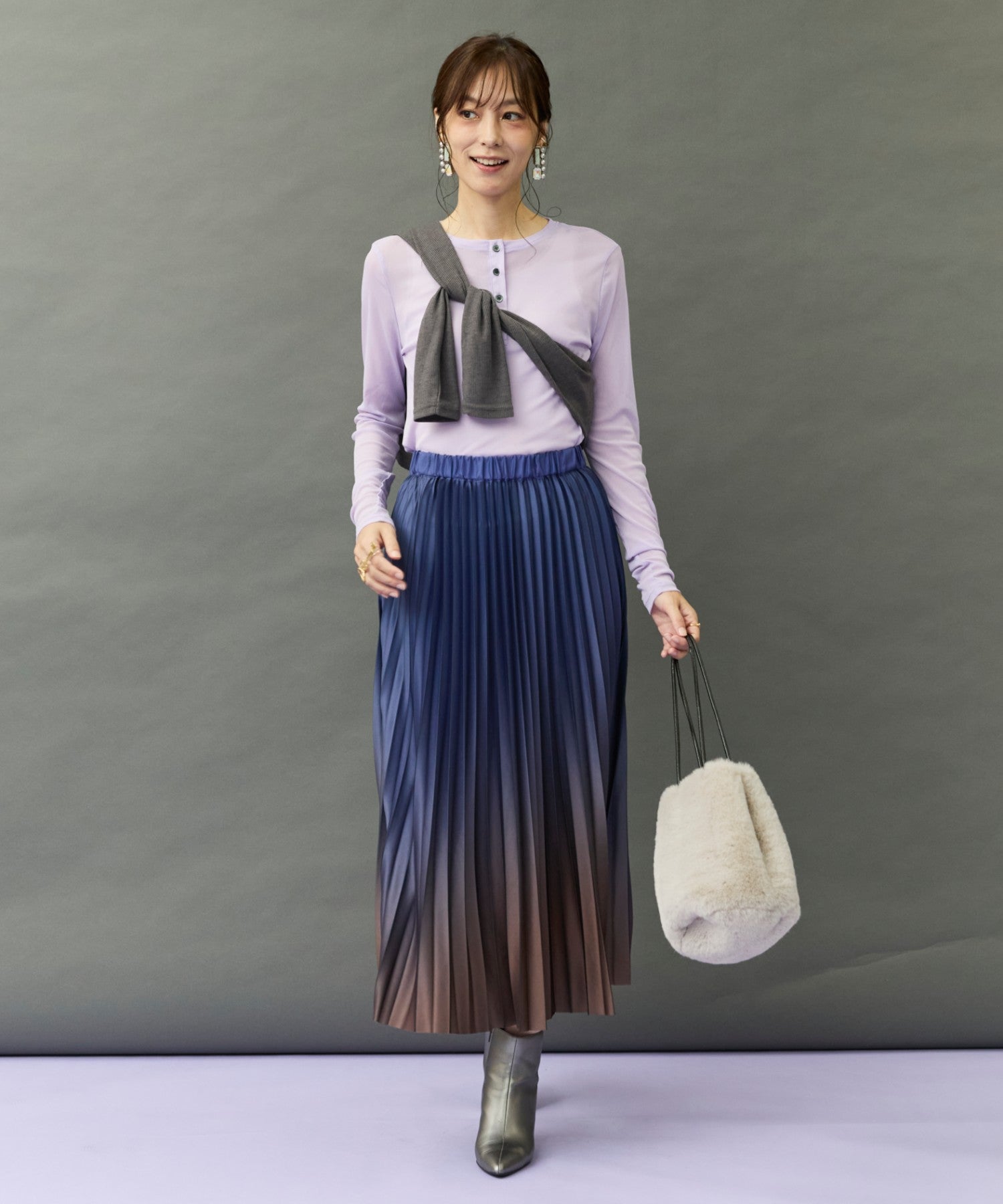 FONT LAB】グラデーションプリーツスカート'26AW｜ファッション通販の