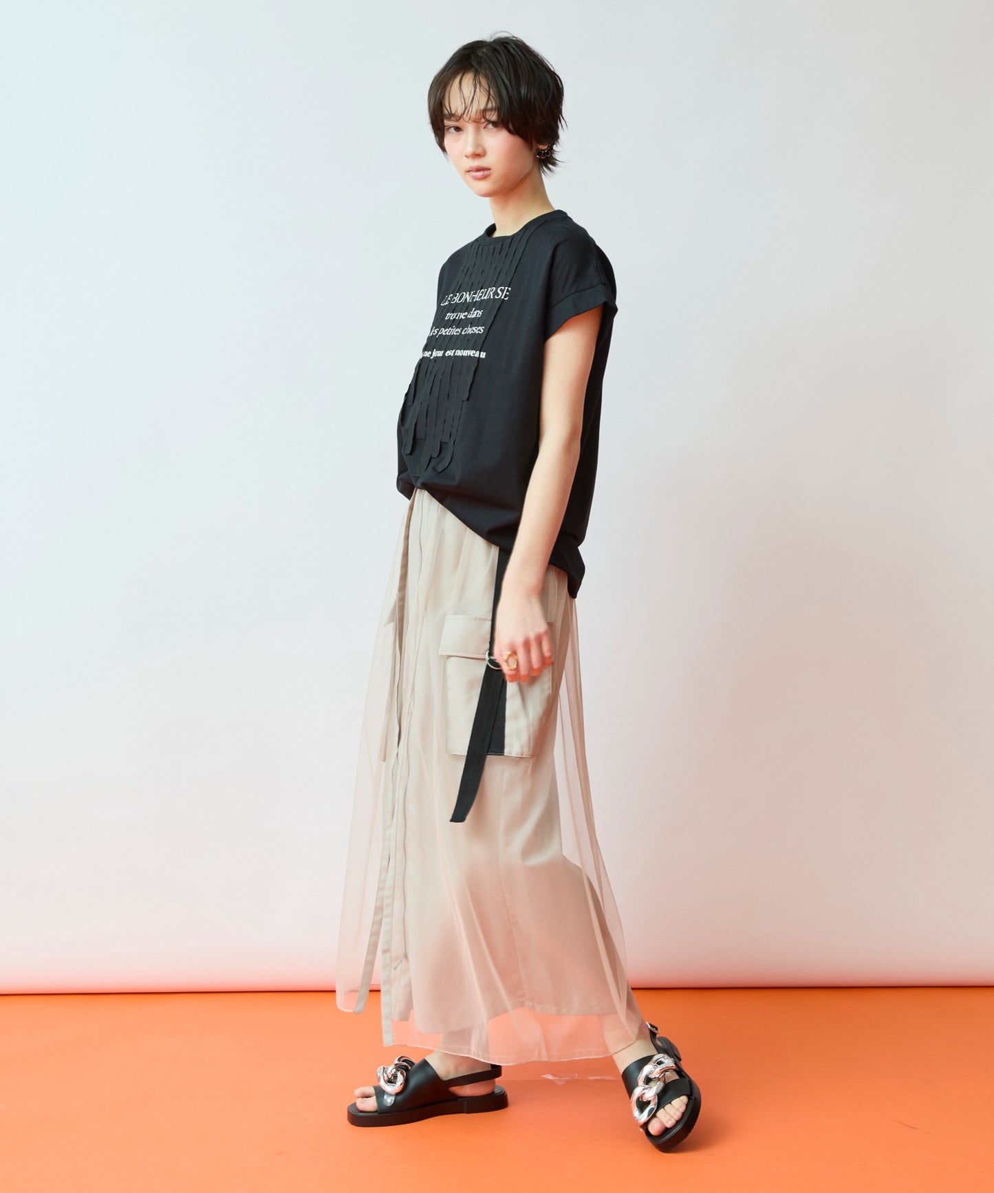 【FONT LAB】テープデザインロゴTシャツ