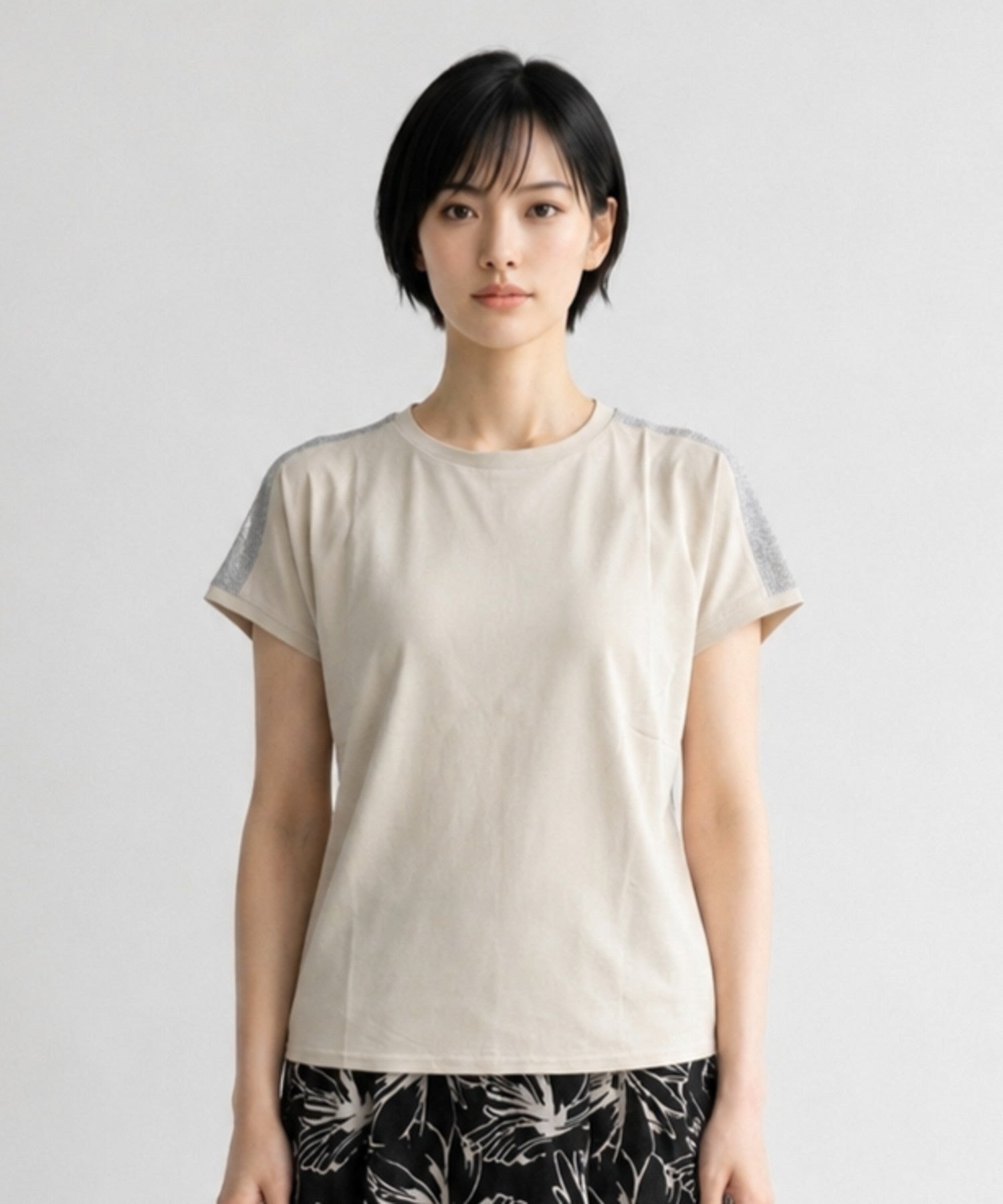 【FONT LAB】ラメショルダー2WAY Tシャツ