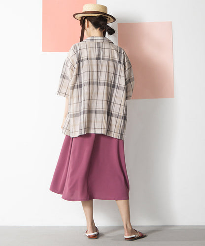 20-5471　コットンリネンドビーチェックジャケット【先行予約】