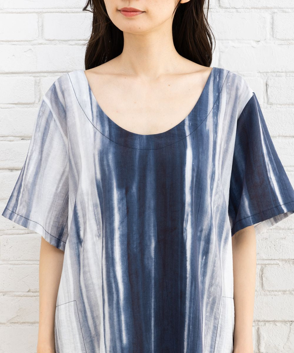 KOKOMARINA グラデーションストライプワンピース