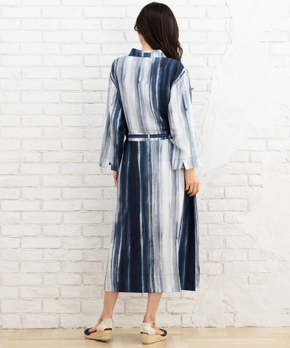 21号(6L～) KOKOMARINA ウエストマークグラデーションストライプワンピース