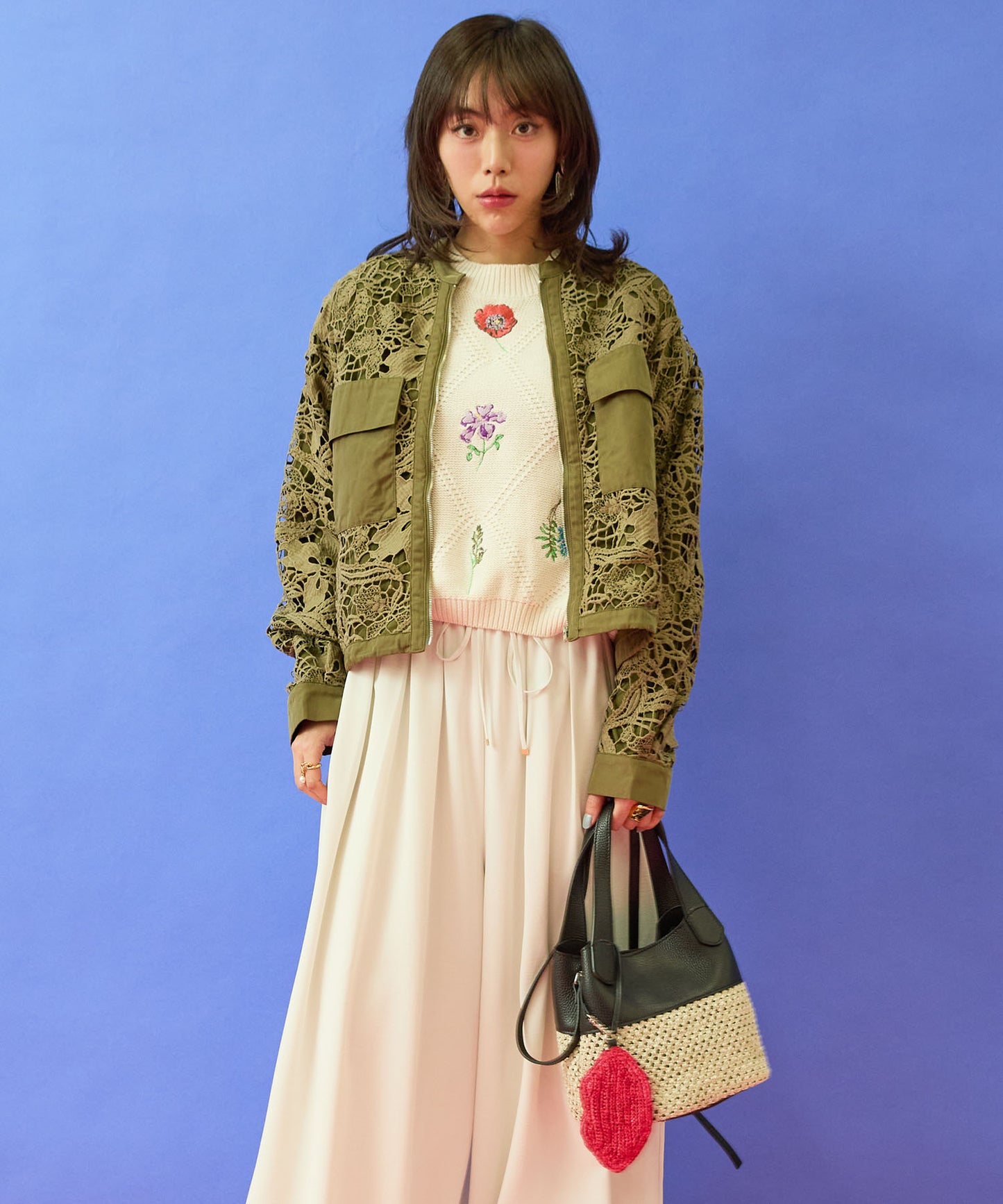 【RIPANI】レザー×メッシュ2WAY BAG
