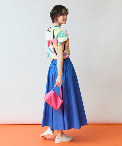 【NUMPH】ジオメトリックエレメンツフレンチスリーブシャツ