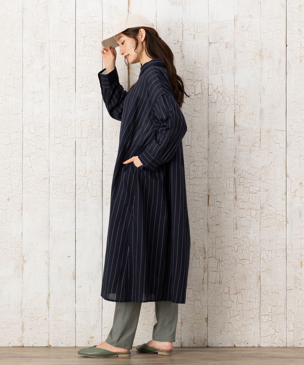 【sabstreet bis】60キャンブリックピンストライプワンピース