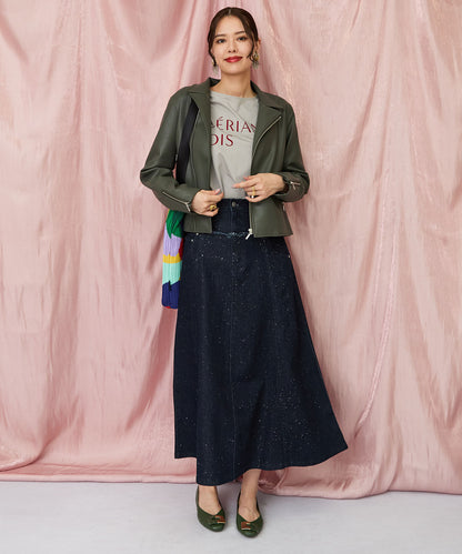 23-5546【FONT LAB】フェイクレザーライダースブルゾン