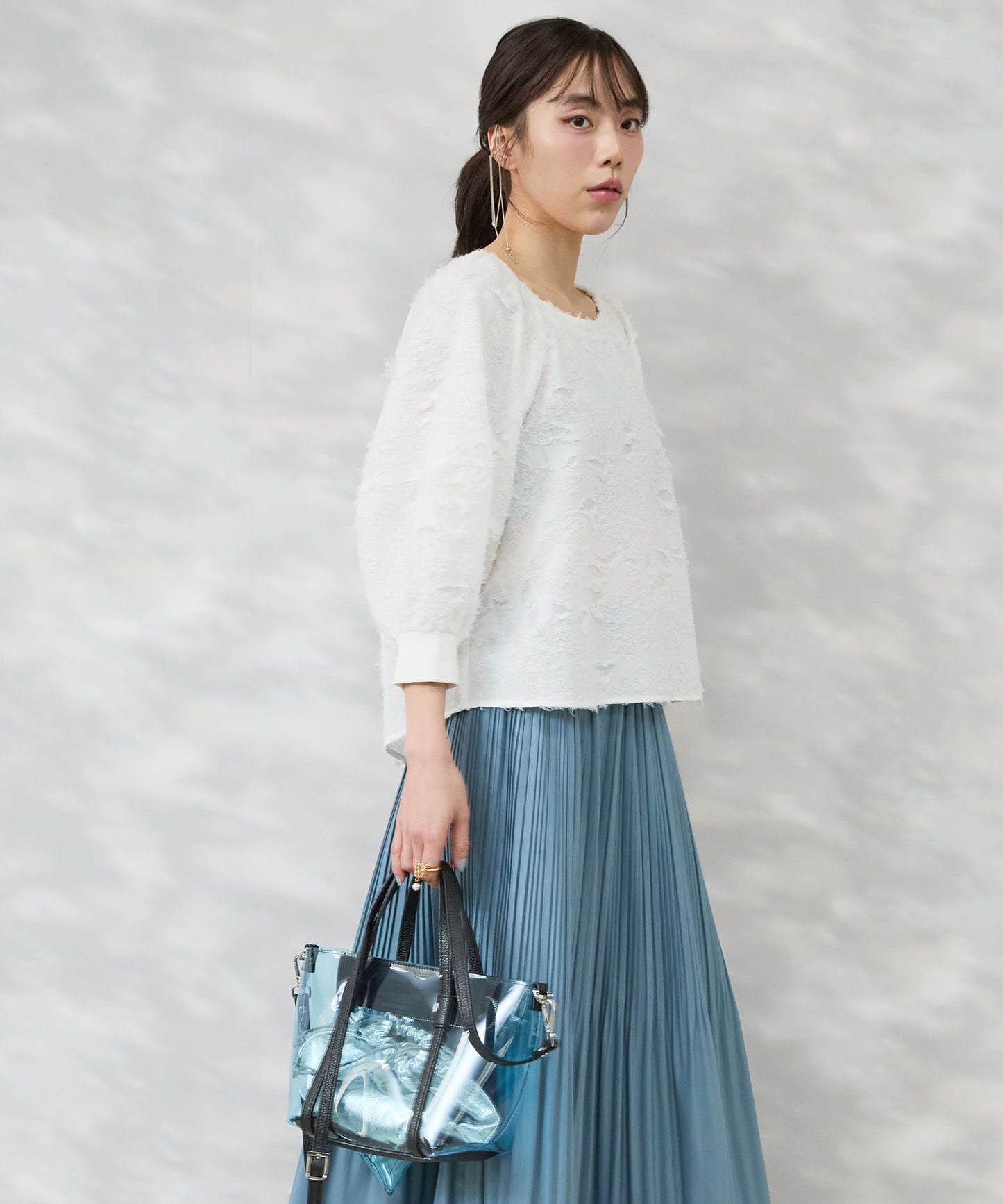 【RIPANI】PVC×レザーミニトートBAG