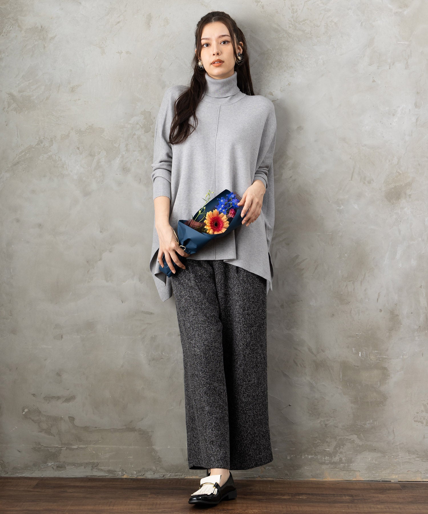 【FONT LAB】抗菌ポンチョニット