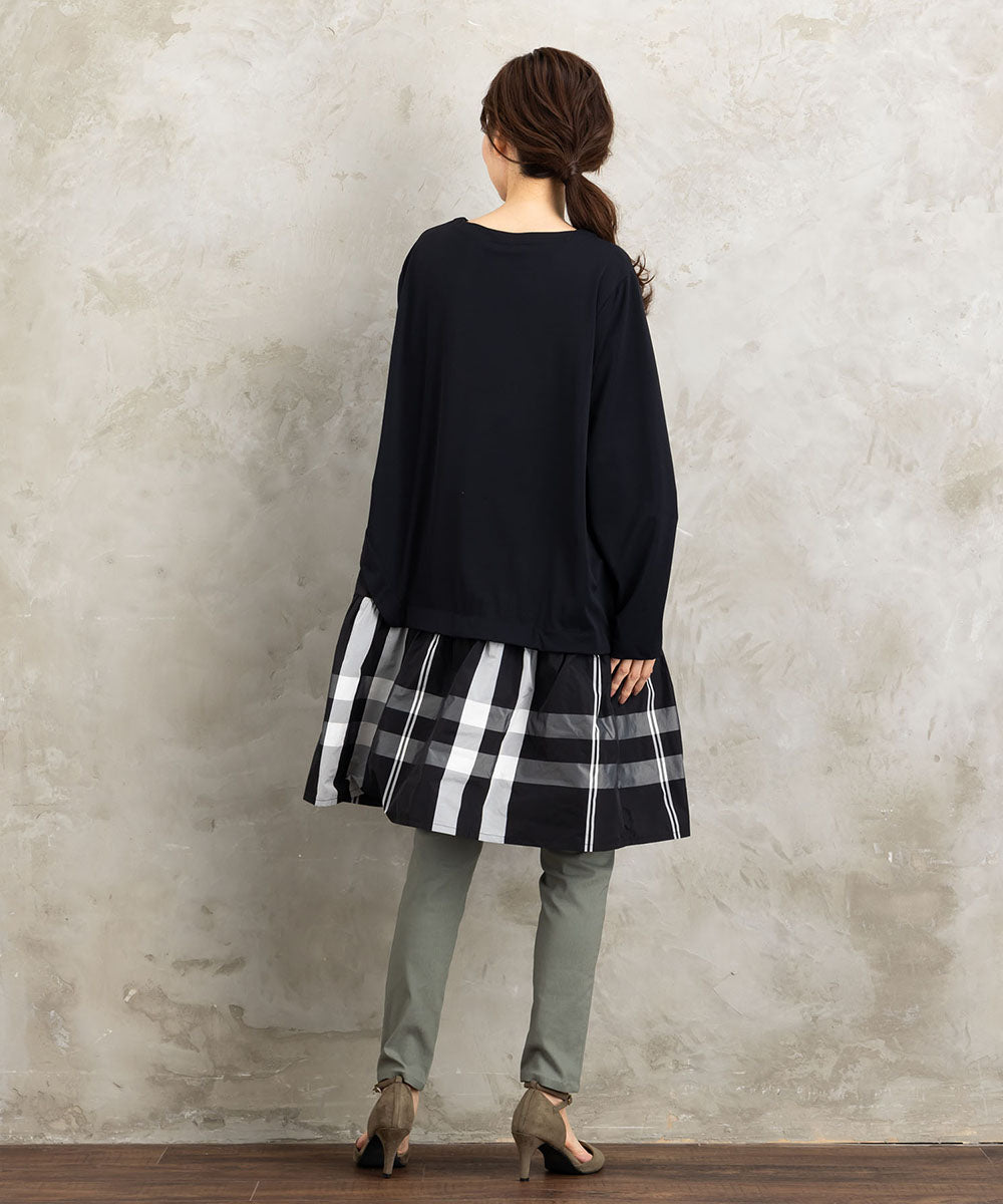 KOKOMARINA チェックレイヤードチュニック