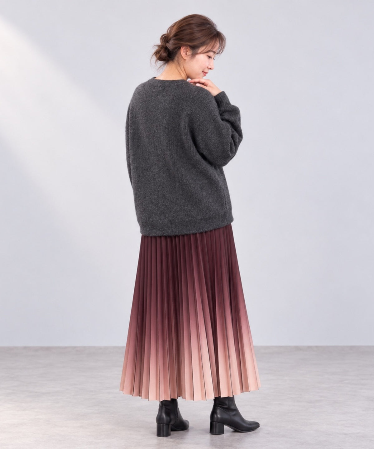 【sabstreet bis】【web限定】 クルーネック杢ニット【先行予約】