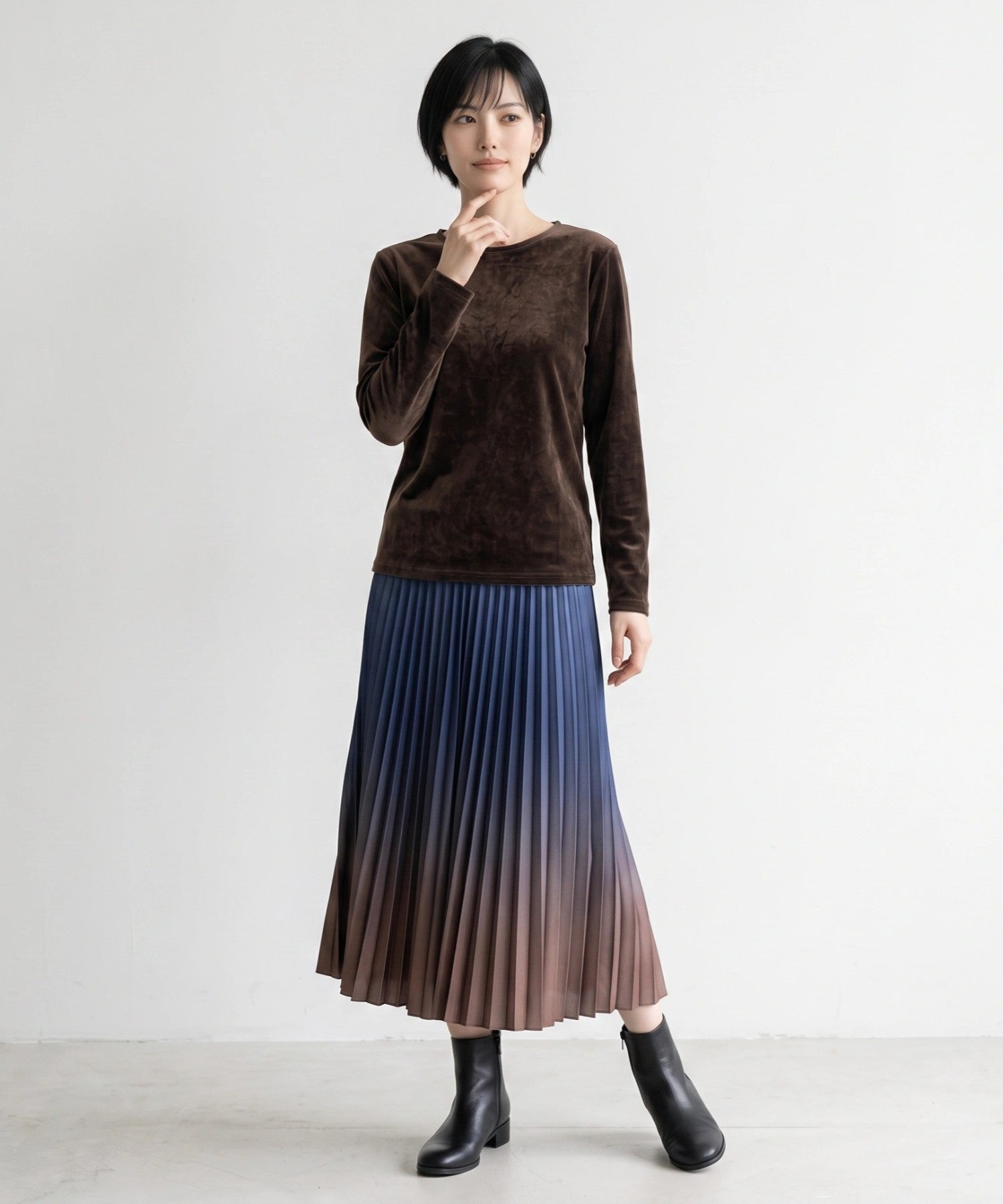 【JETSET SOLO PLUS】シアーフロッキーベロアロングTシャツ