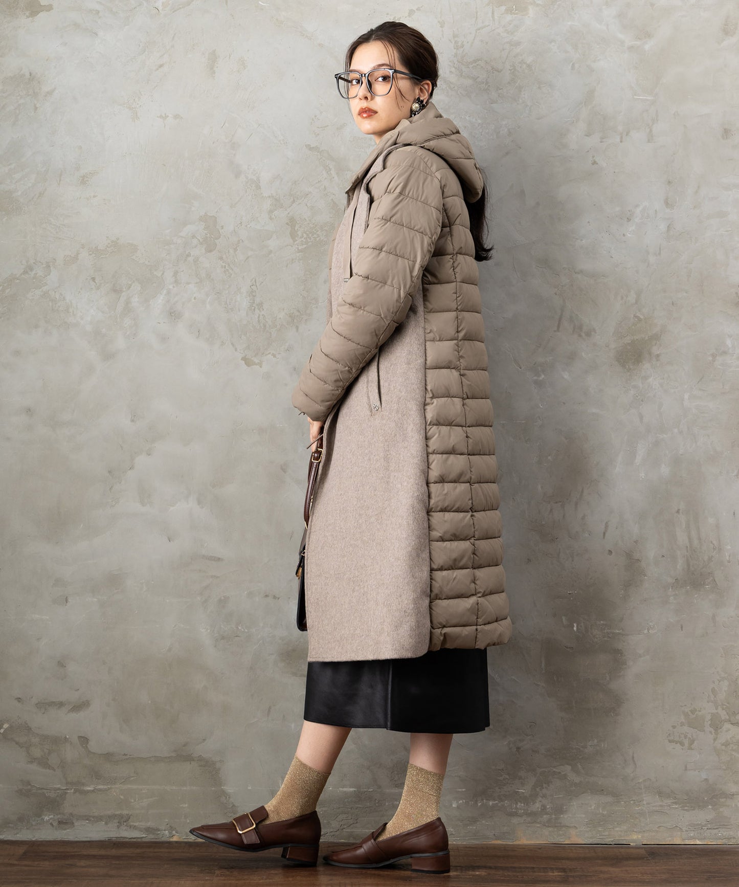 【BSB】フリンジデザイン異素材コンビコート