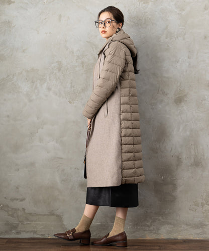 【BSB】フリンジデザイン異素材コンビコート