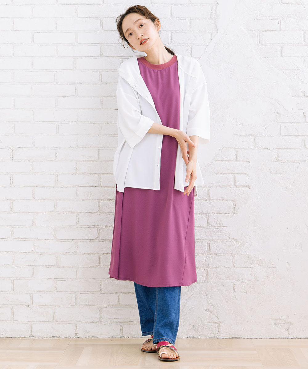 23-5475　【COOL・UV・防シワ】スムースジョーゼットフーディブルゾン【先行予約】