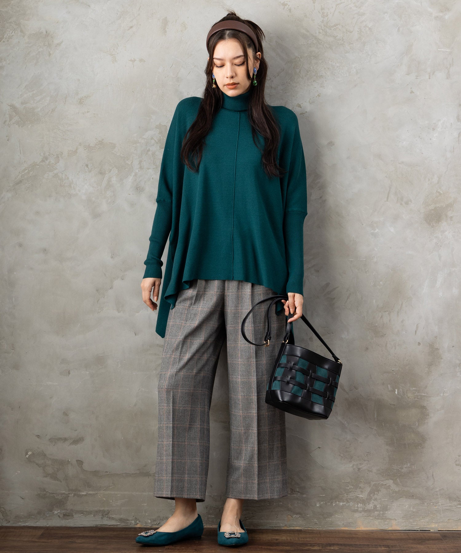 【JETSET SOLO PLUS】両面起毛ポケット釦ワイドパンツ