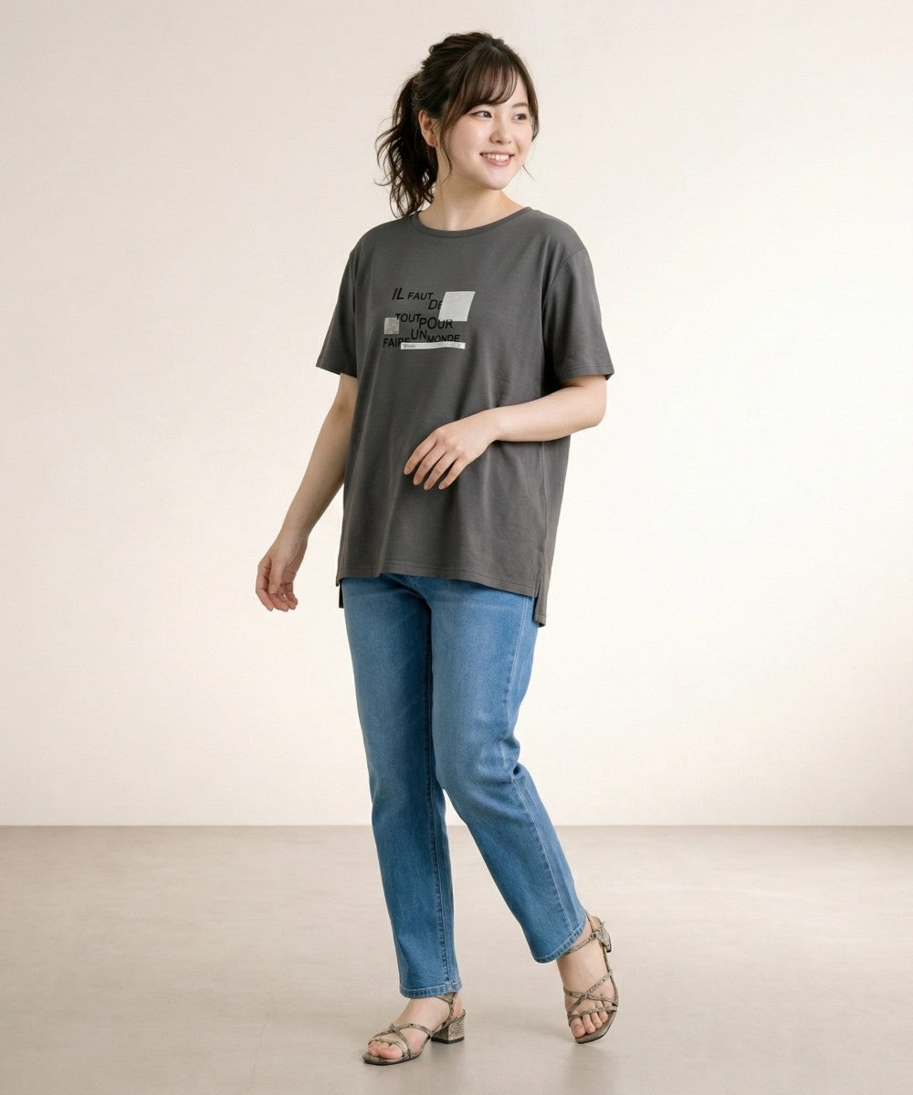 【sabstreet bis】【web限定】 箔×ロゴプリントTシャツ