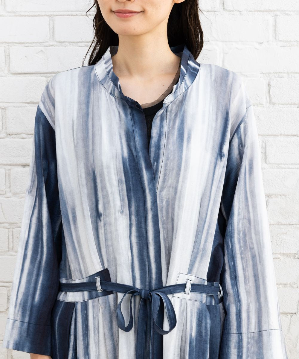 21号(6L～) KOKOMARINA ウエストマークグラデーションストライプワンピース