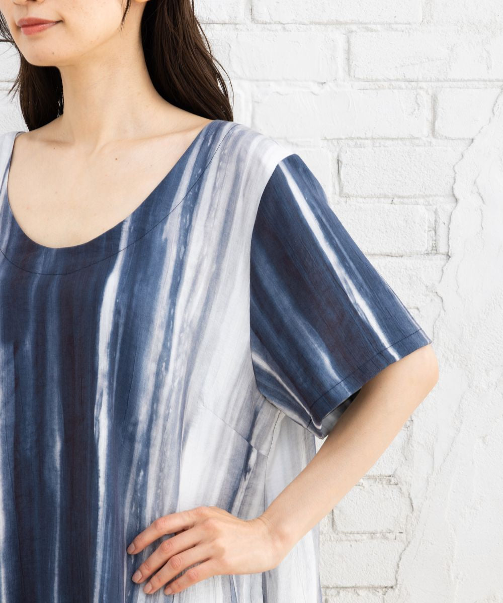 KOKOMARINA グラデーションストライプワンピース