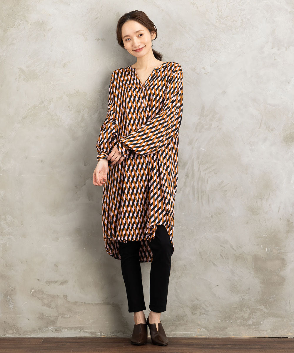 KAFFE アソートプリントシャツチュニック