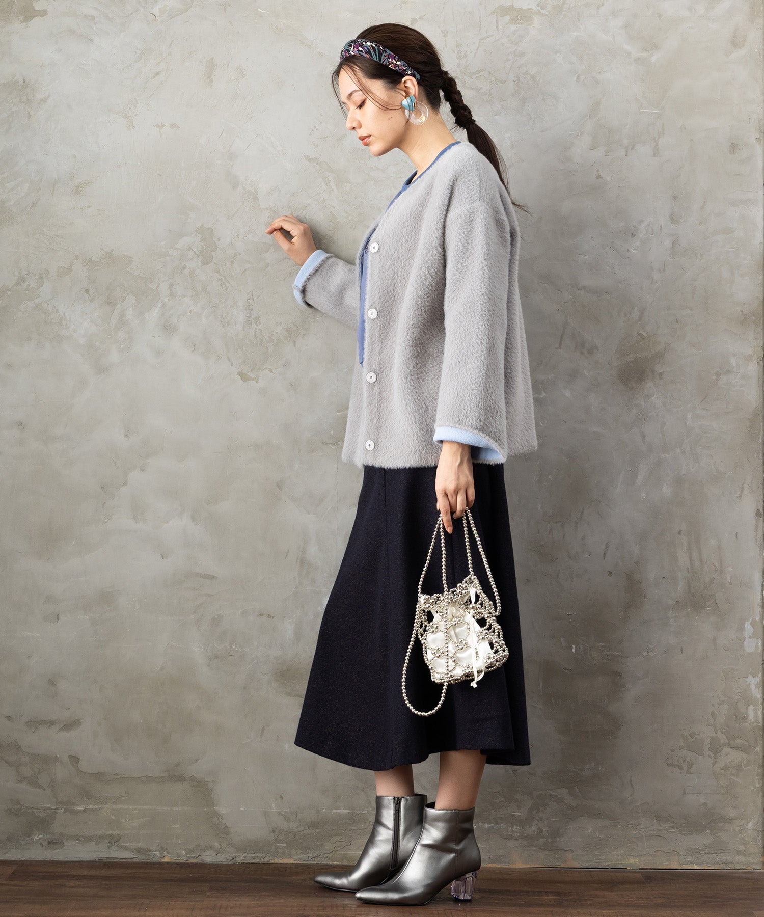 【FONT LAB】ダブルフェイスフェザーコーディガン’25