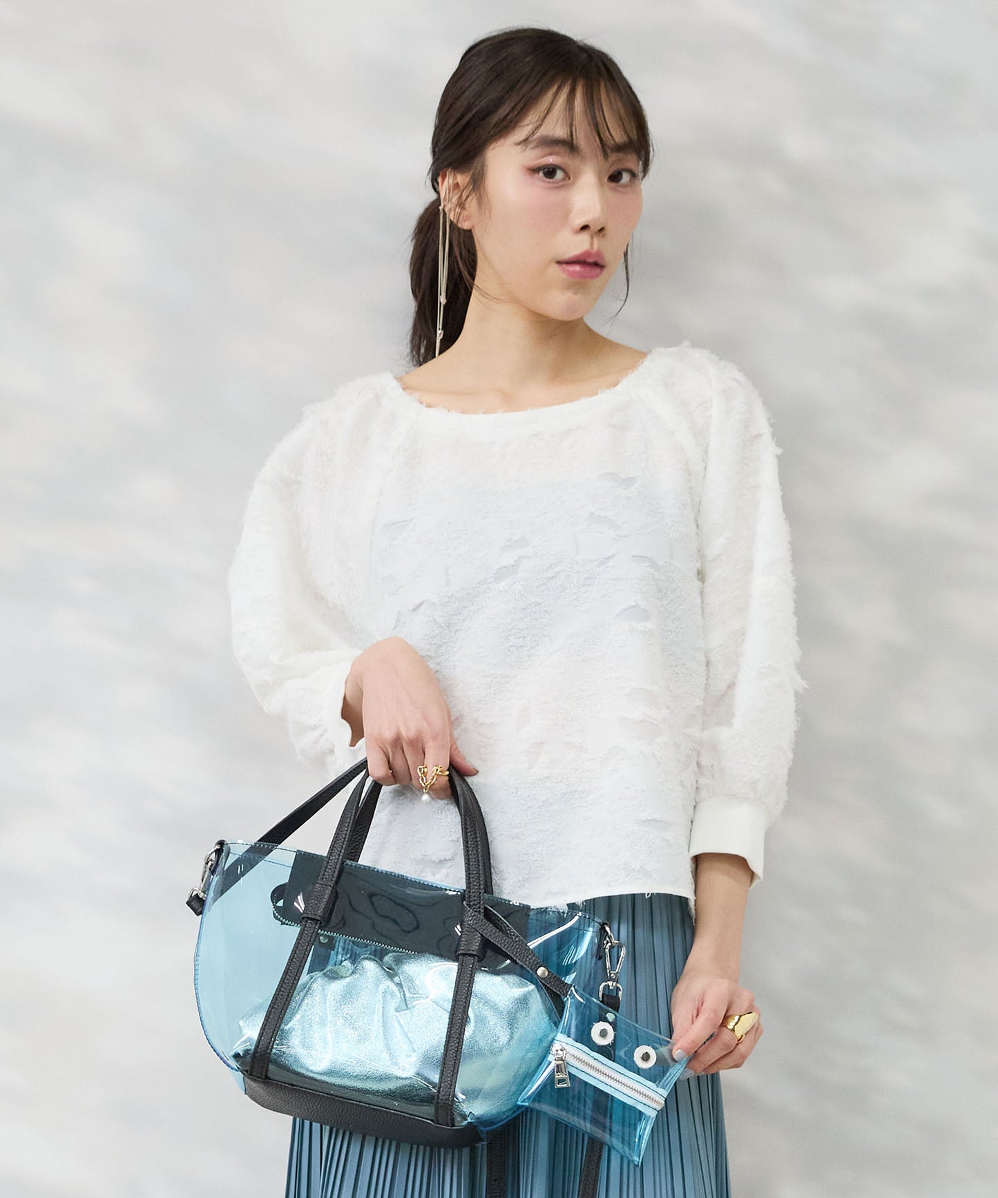 【RIPANI】PVC×レザーミニトートBAG