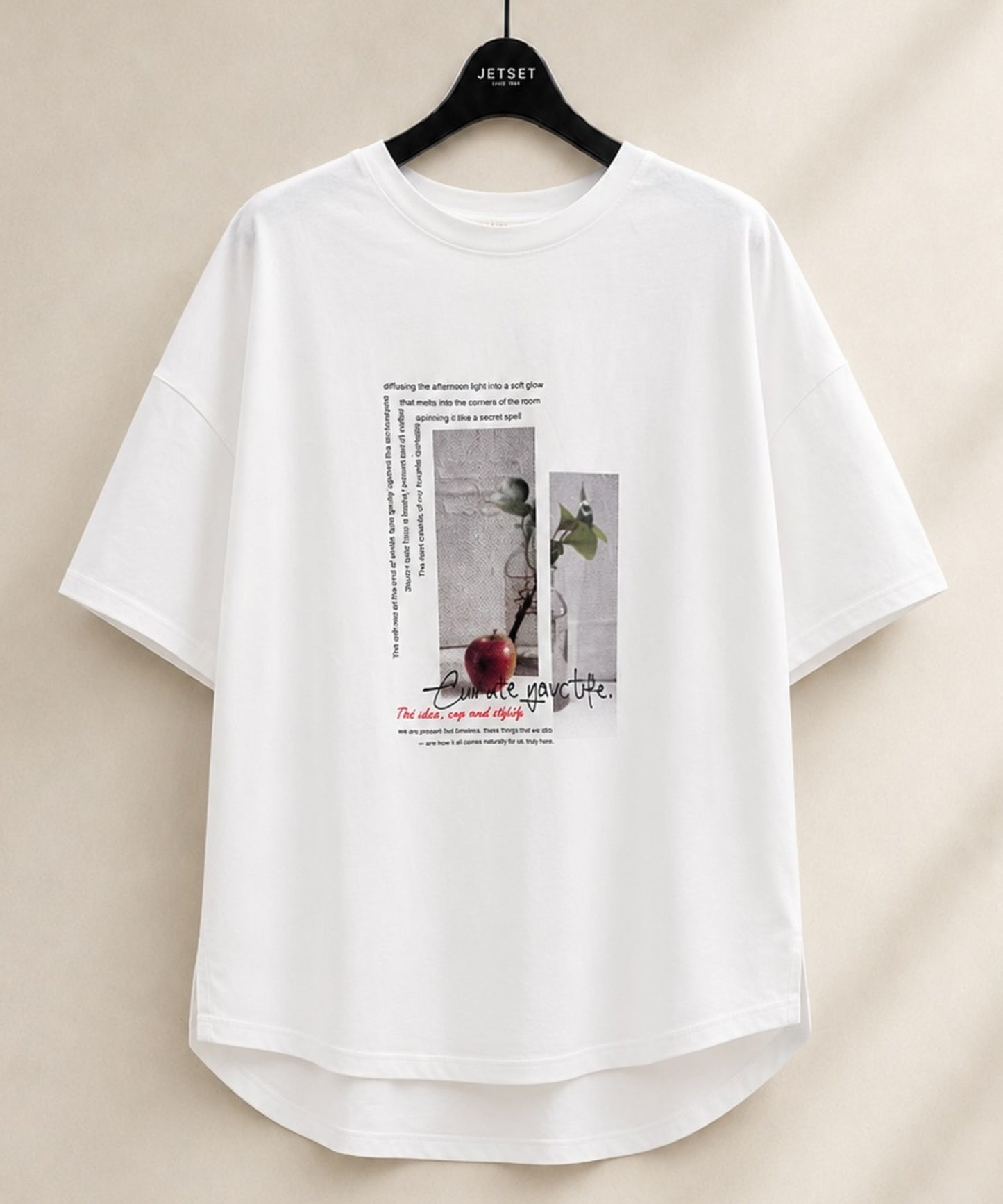 【FONT LAB】ドライタッチコットンアップルフォトTシャツ