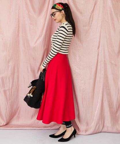 51-5650【FONT LAB】アシンメトリー釦ハイネックリブニット