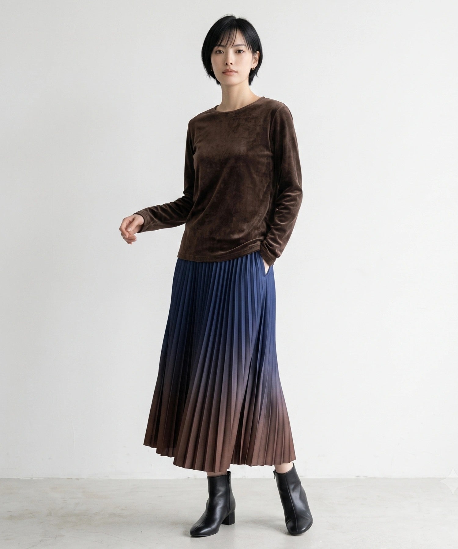 【JETSET SOLO PLUS】シアーフロッキーベロアロングTシャツ
