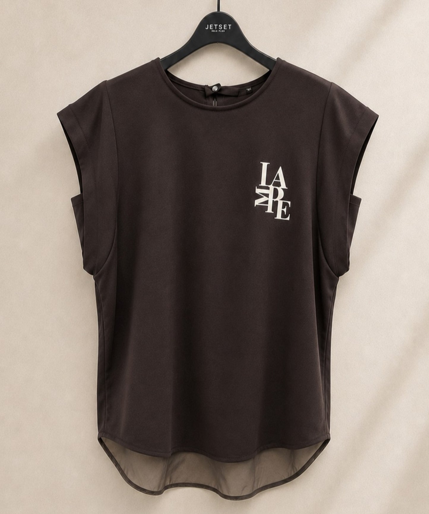 【FONT LAB】カットジョーゼットオーガンジーコンビロゴTシャツ