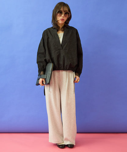 64-5887　【FONT LAB】ラメリブ2WAYタンクトップ