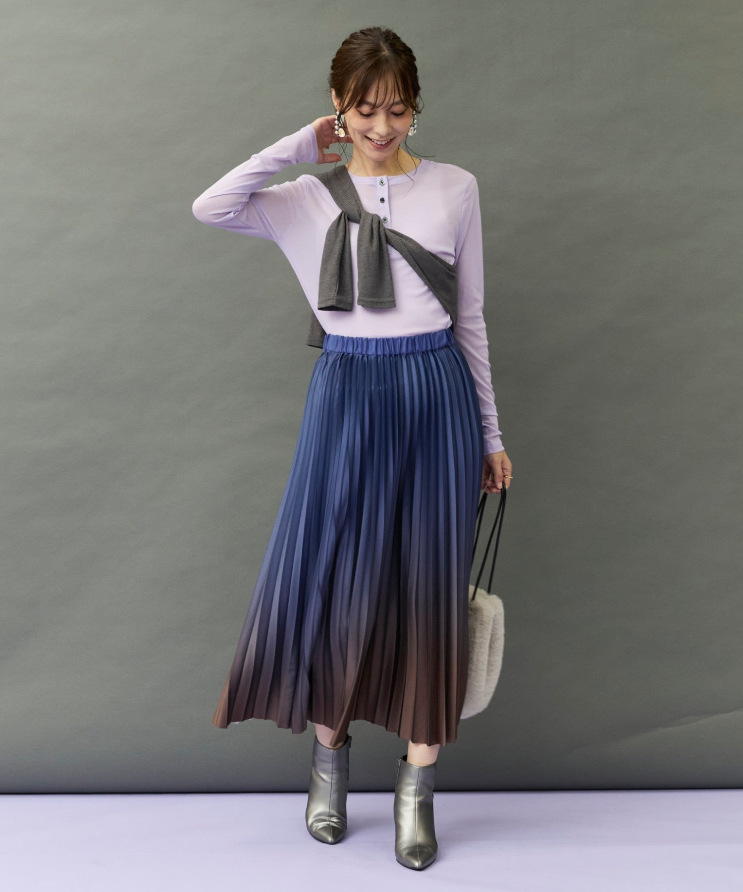 FONT LAB】グラデーションプリーツスカート'26AW｜ファッション通販の