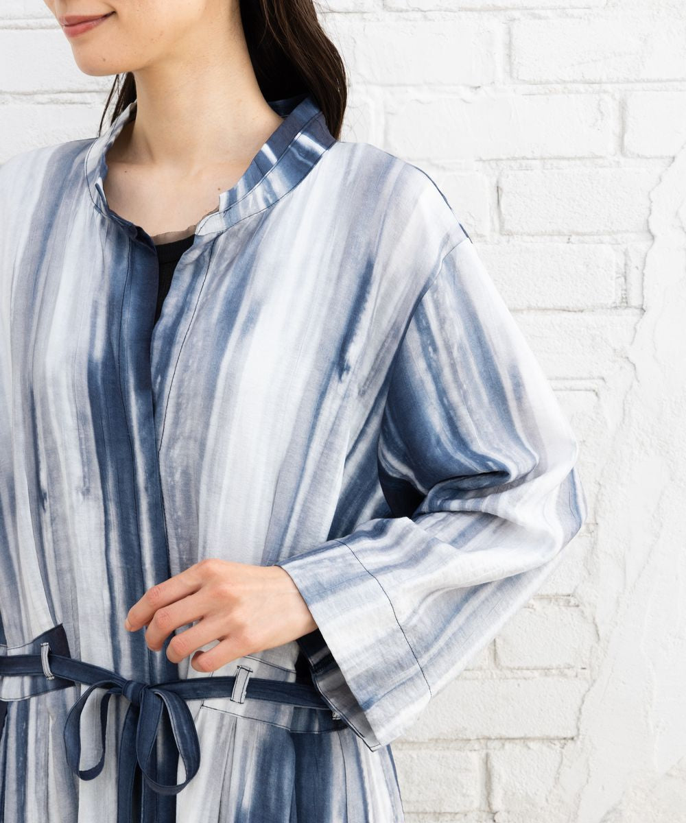 21号(6L～) KOKOMARINA ウエストマークグラデーションストライプワンピース