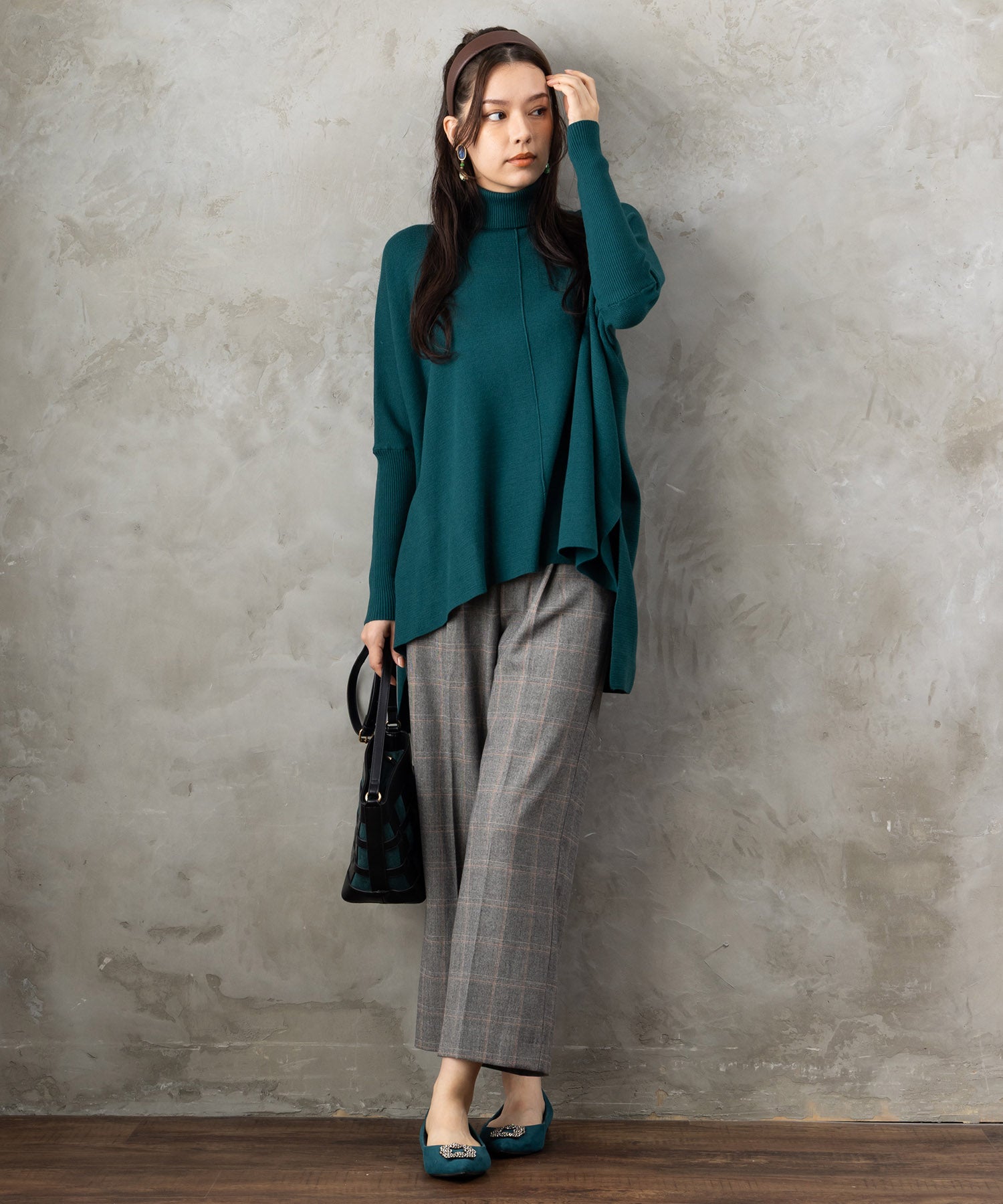 【JETSET SOLO PLUS】両面起毛ポケット釦ワイドパンツ