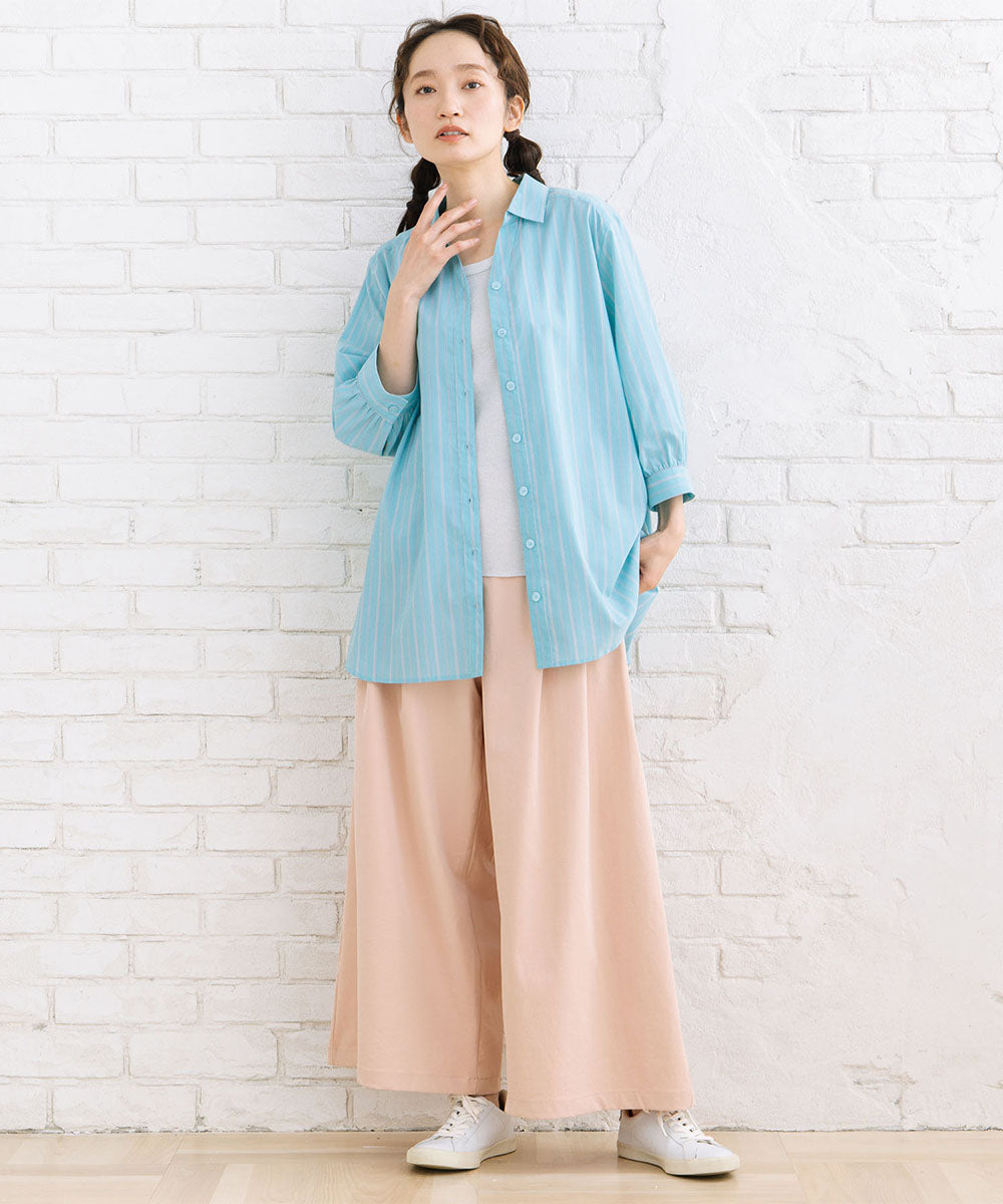 【sabstreet bis】【web限定】 ストレッチゆるタックワイドパンツ