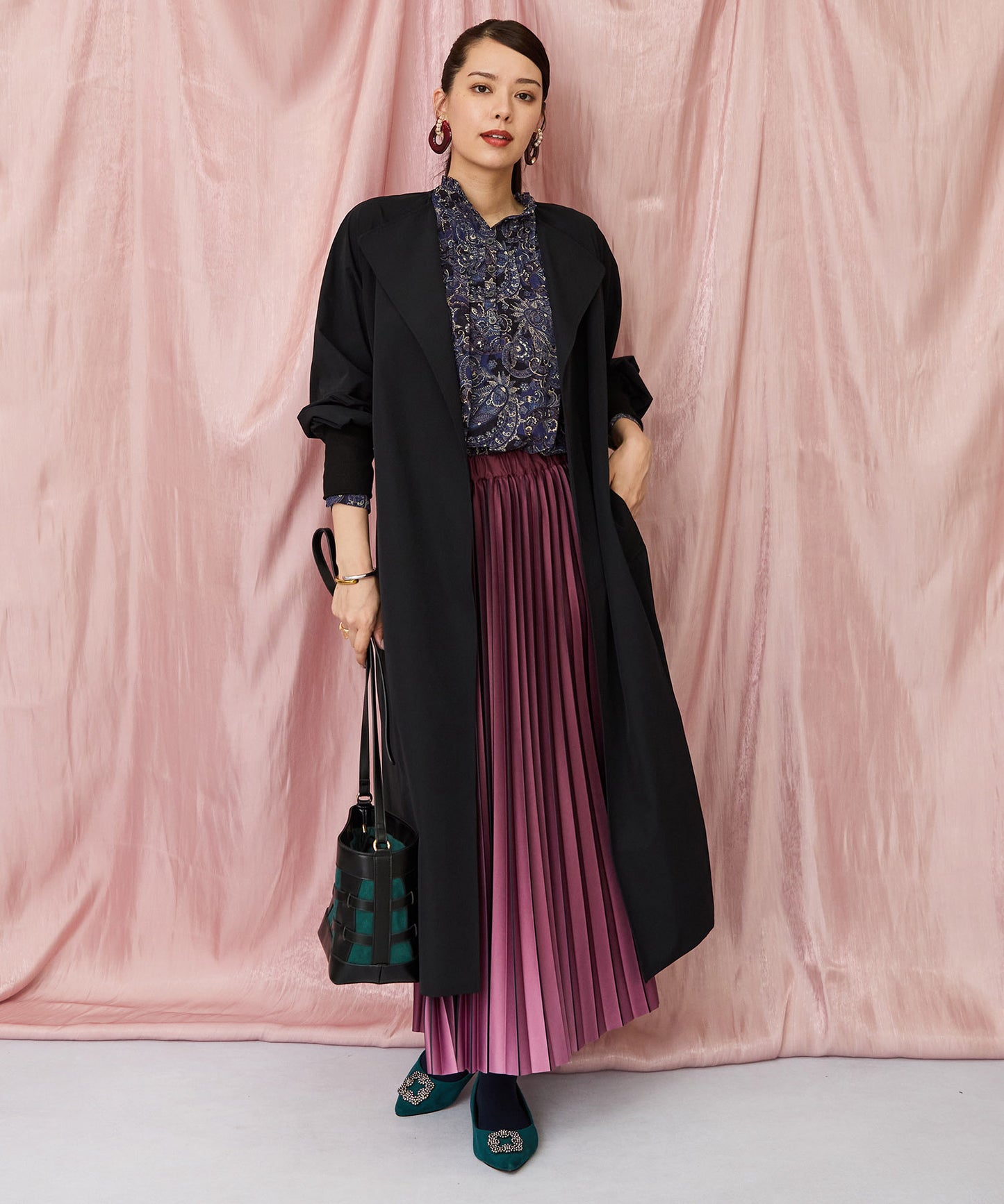 01-5917【ARTLOVE】ペイズリーピンタックブラウス