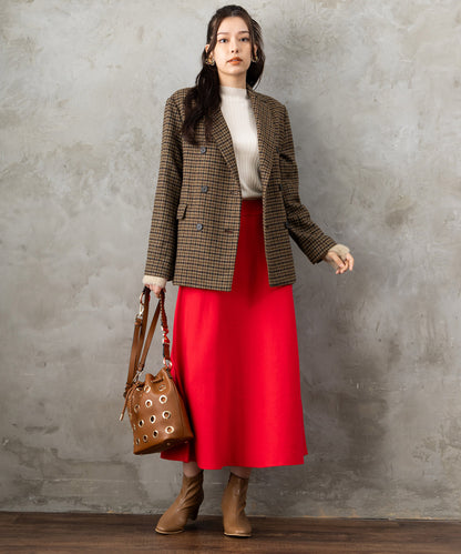 14-5887【FONT LAB】ミラノリブニットフレアスカート