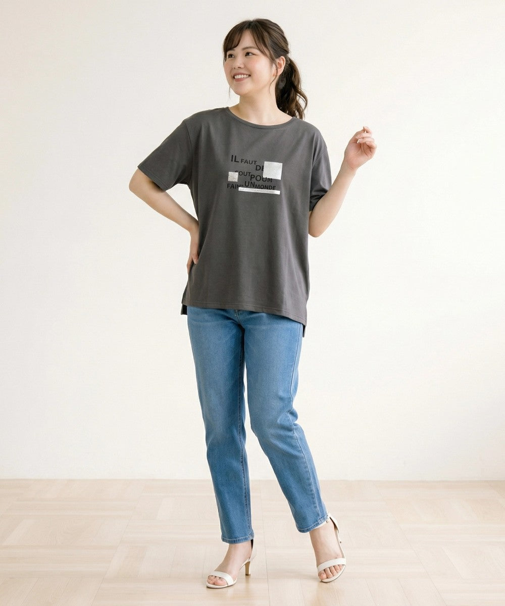 【sabstreet bis】【web限定】 箔×ロゴプリントTシャツ