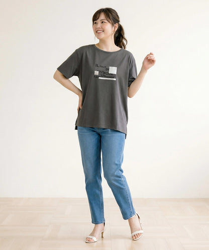 【sabstreet bis】【web限定】 箔×ロゴプリントTシャツ