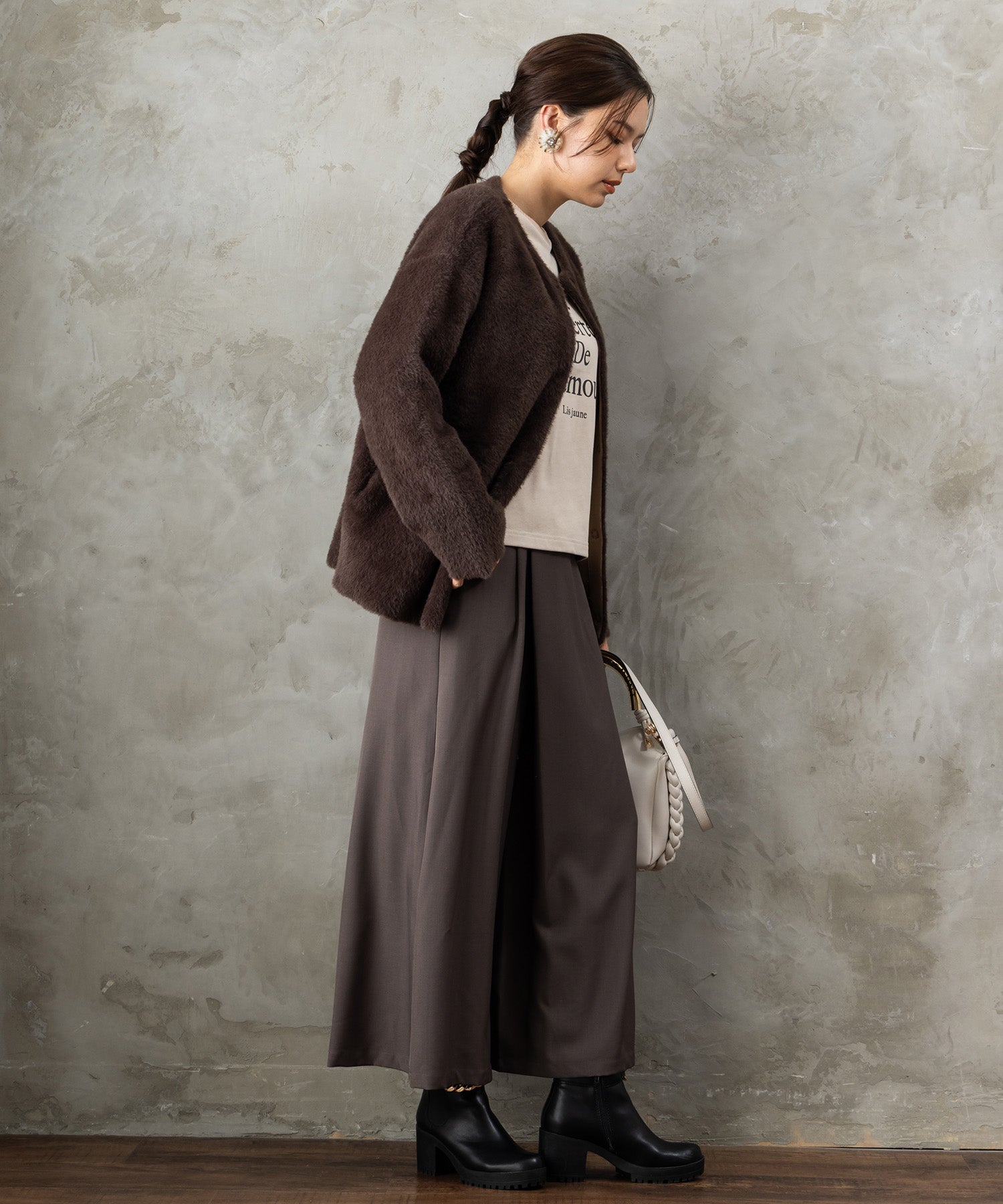 【FONT LAB】ダブルフェイスフェザーコーディガン’25