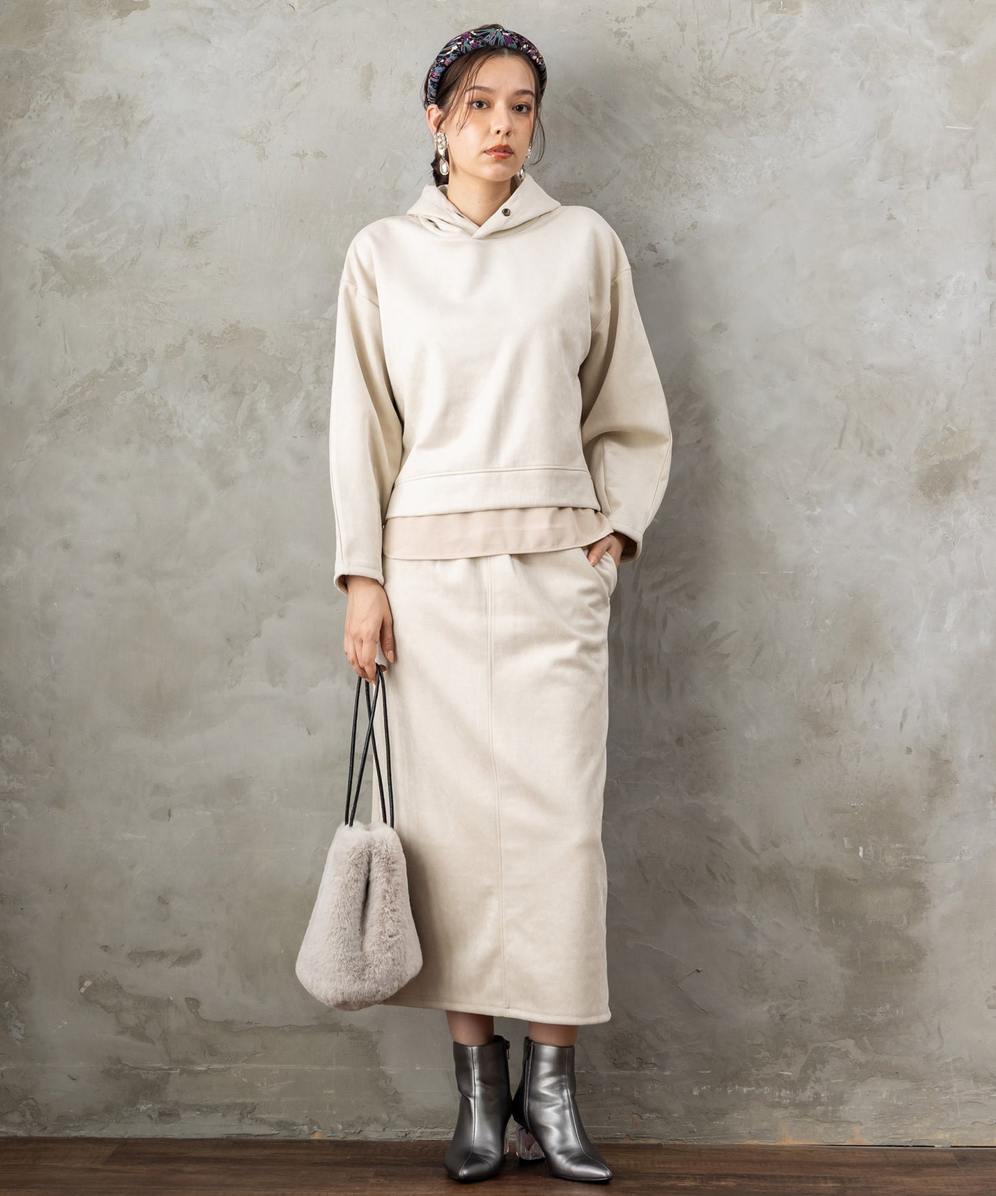 【FONT LAB】起毛ダンボールフーディーセットアップ