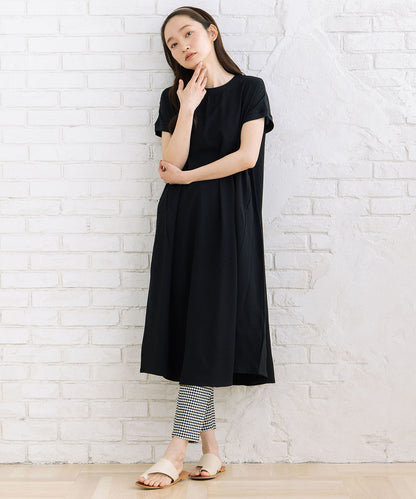 30-9697　【COOL・UV・防シワ】スムースジョーゼットリブワンピース