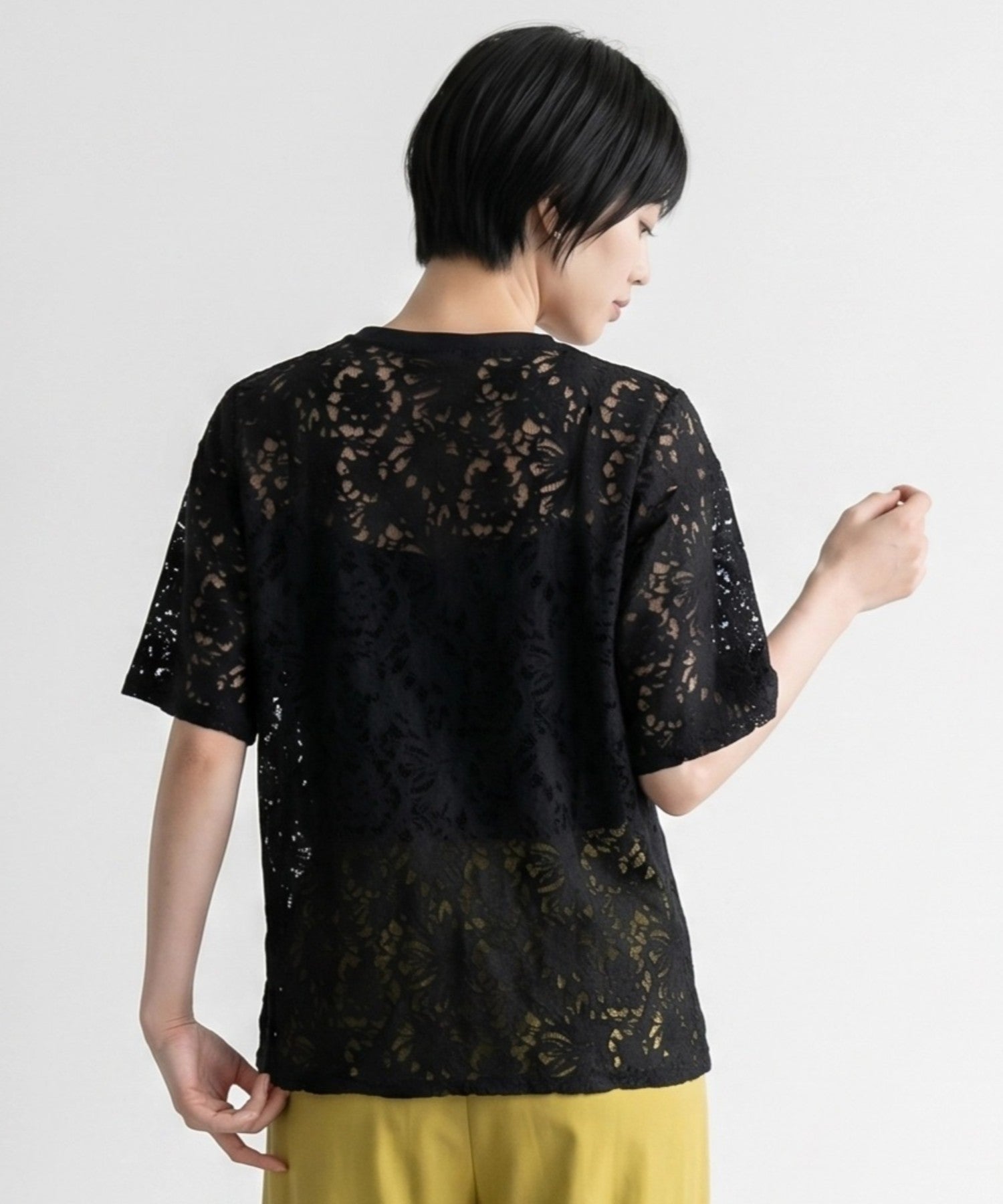 【FONT LAB】シアー3DレースTシャツ